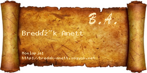 Bredák Anett névjegykártya